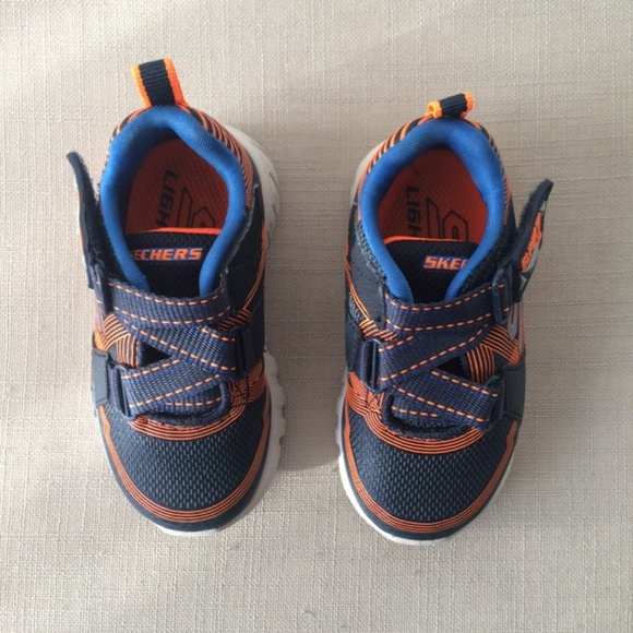 Skechers Blue and Orange Kids Light Up Shoes - Picture 2 of 8